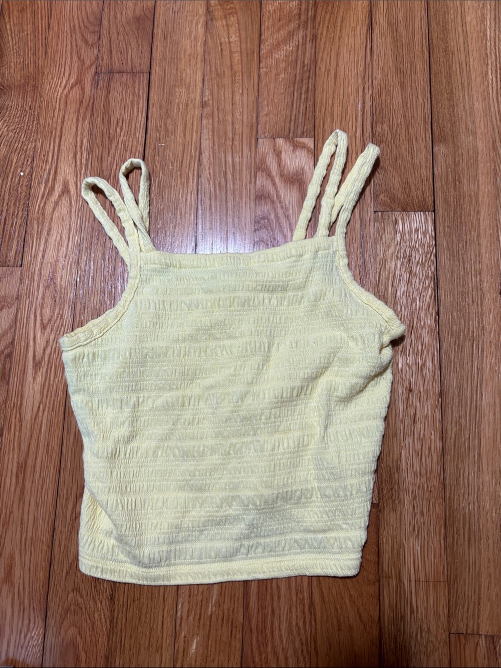 Old Navy Light Yellow Double-Strap Cropped Tank